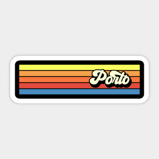 Porto Portugal retro vintage stripe design Sticker